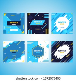winter sale banner template for social media and other post 