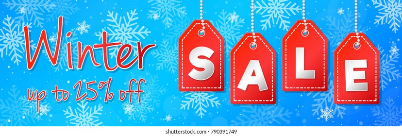 Winter Sale - banner. Vector.