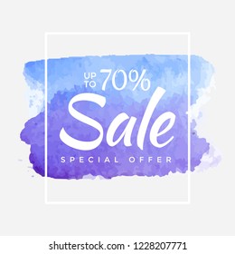 Winter Sale banner. Vector background. Calligraphy. Lettering. Vector blue illustration. Watercolor.