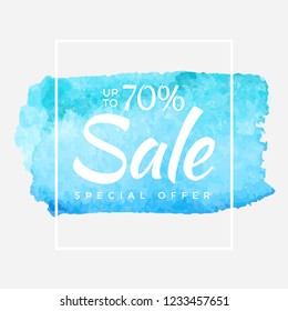 Winter Sale banner. Vector background. Calligraphy. Lettering. Vector blue illustration. Watercolor.