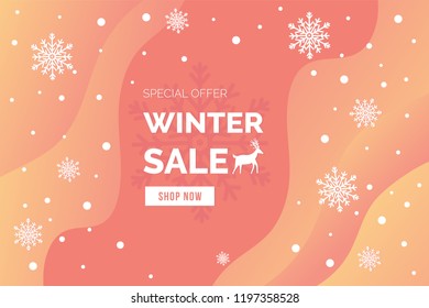 Winter sale banner vector illustration