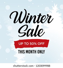 winter sale banner, vector illustration