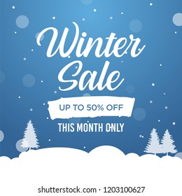 winter sale banner, vector illustration