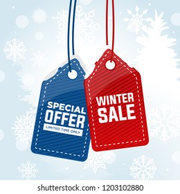 winter sale banner, vector illustration