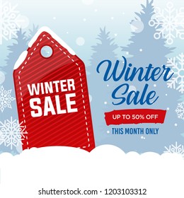 winter sale banner, vector illustration