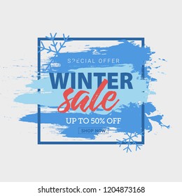 winter sale banner. Vector illustration