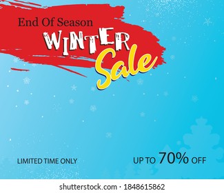 Winter sale banner, vector illustration