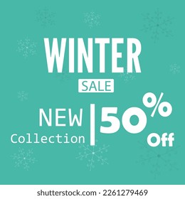 Winter sale banner, vector illustration, for advertising, banners, leaflets and flyers. Template for social media.