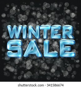 Winter sale banner. Vector illustration.