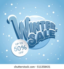 Winter sale banner. Vector illustration