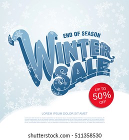 Winter sale banner. Vector illustration