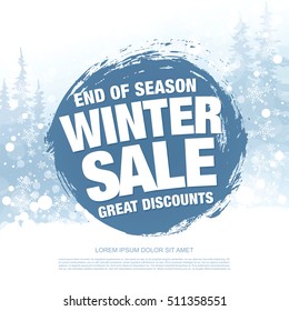 Winter sale banner. Vector illustration