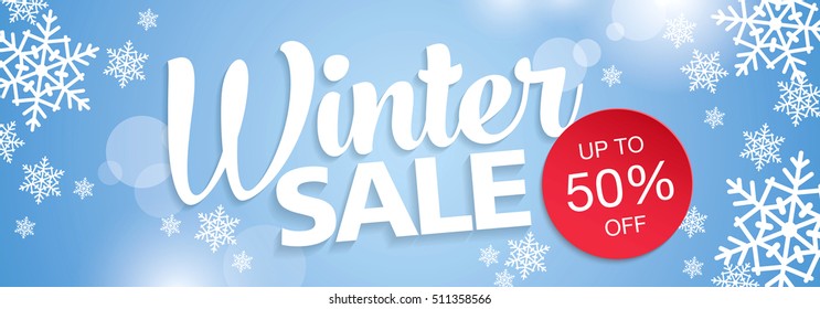 Winter sale banner. Vector illustration