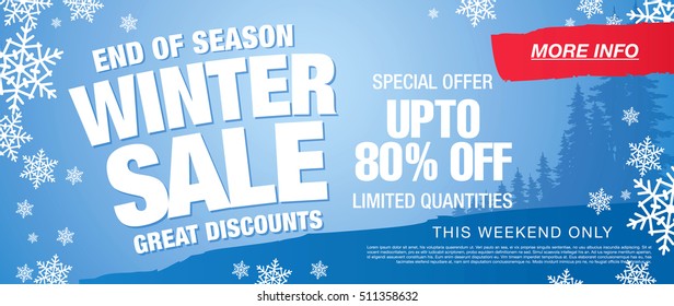 Winter sale banner. Vector illustration