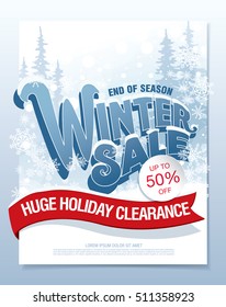 Winter sale banner. Vector illustration