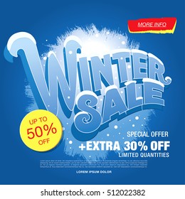 Winter sale banner. Vector illustration