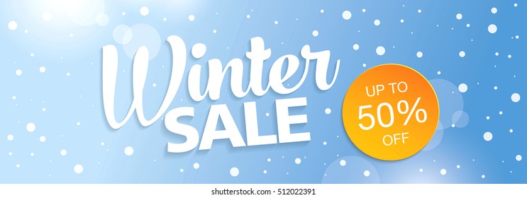 Winter sale banner. Vector illustration