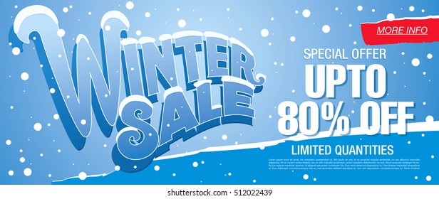 Winter sale banner. Vector illustration