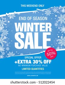 Winter sale banner. Vector illustration