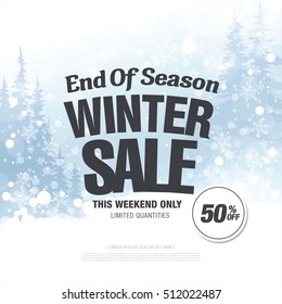 Winter sale banner. Vector illustration