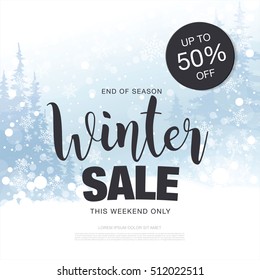 Winter sale banner. Vector illustration