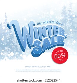 Winter sale banner. Vector illustration