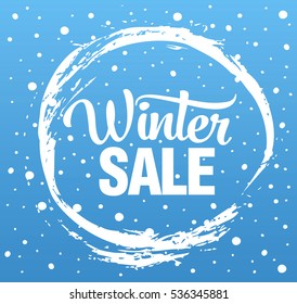 Winter sale banner, vector illustration