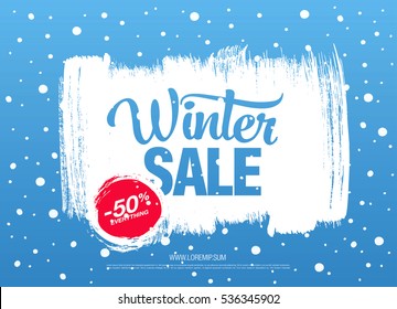 Winter sale banner, vector illustration