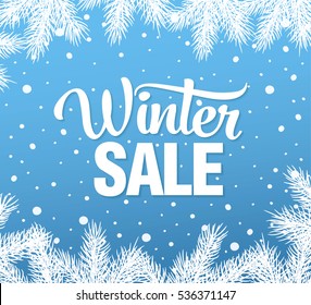 winter sale banner, vector illustration