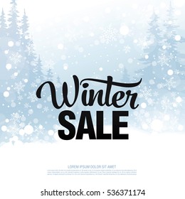 winter sale banner, vector illustration