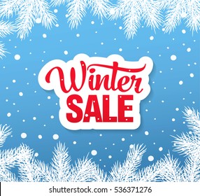 winter sale banner, vector illustration