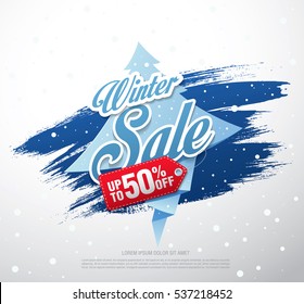 Winter sale banner, vector illustration