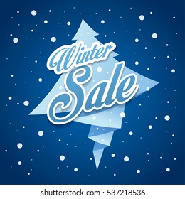 Winter sale banner, vector illustration