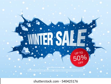 Winter Sale Banner, Vector Illustration