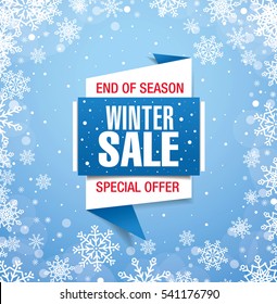 winter sale banner, vector illustration