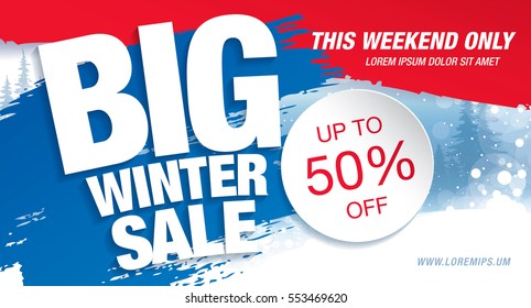 winter sale banner, vector illustration