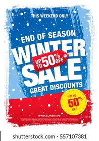 Winter sale banner, vector illustration