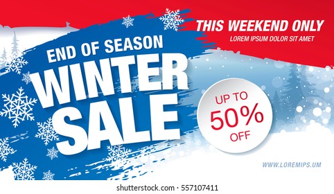 Winter sale banner, vector illustration