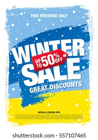 Winter sale banner, vector illustration