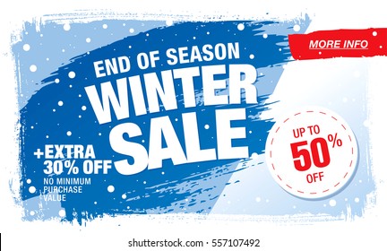 Winter sale banner, vector illustration