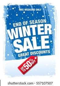 Winter sale banner, vector illustration