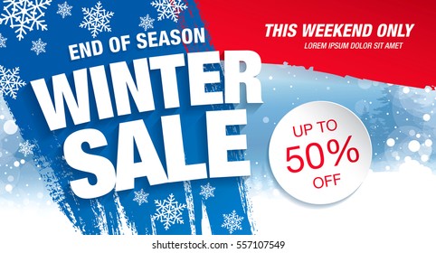 Winter sale banner, vector illustration