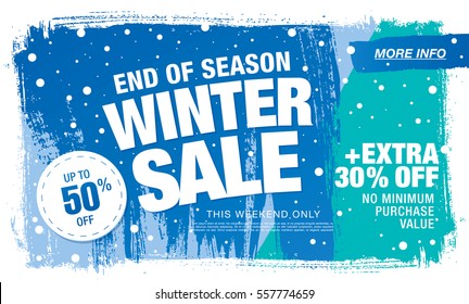 Winter sale banner, vector illustration