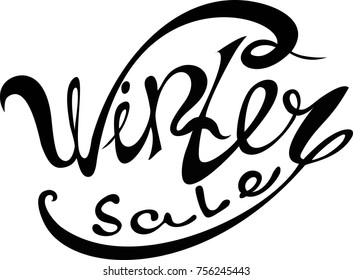 Winter sale banner, vector illustration. Lettering.
