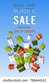 Winter sale banner. Vector illustration.
