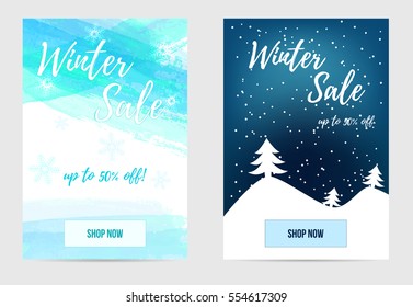 Winter sale banners