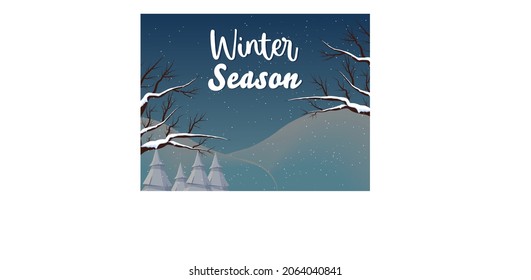 winter sale banners Post template with snowy background