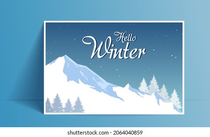 winter sale banners Post template with snowy background