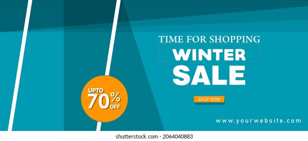 winter sale banners Post template with snowy background