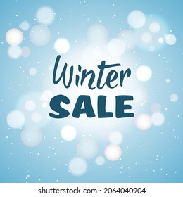 winter sale banners Post template with snowy background